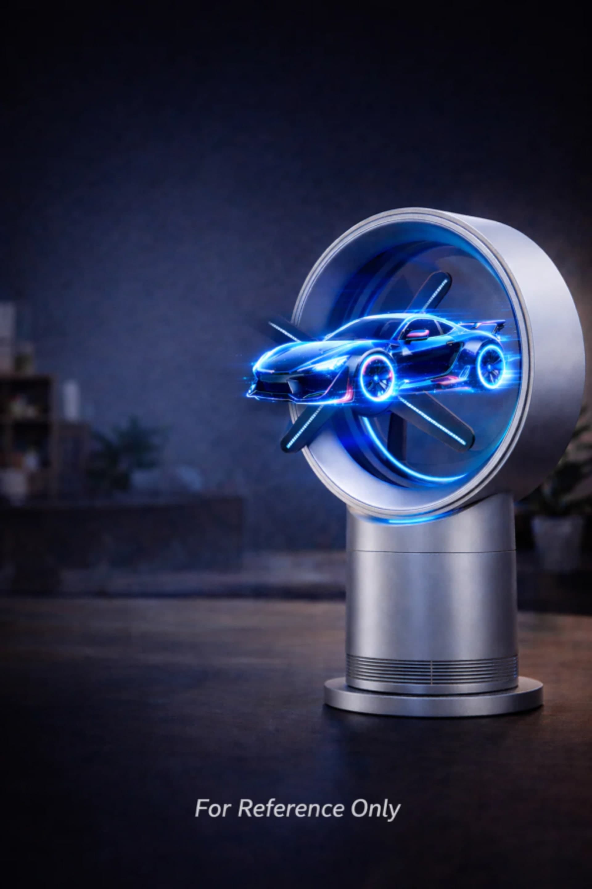 Holographic Fan with Bladeless Airflow